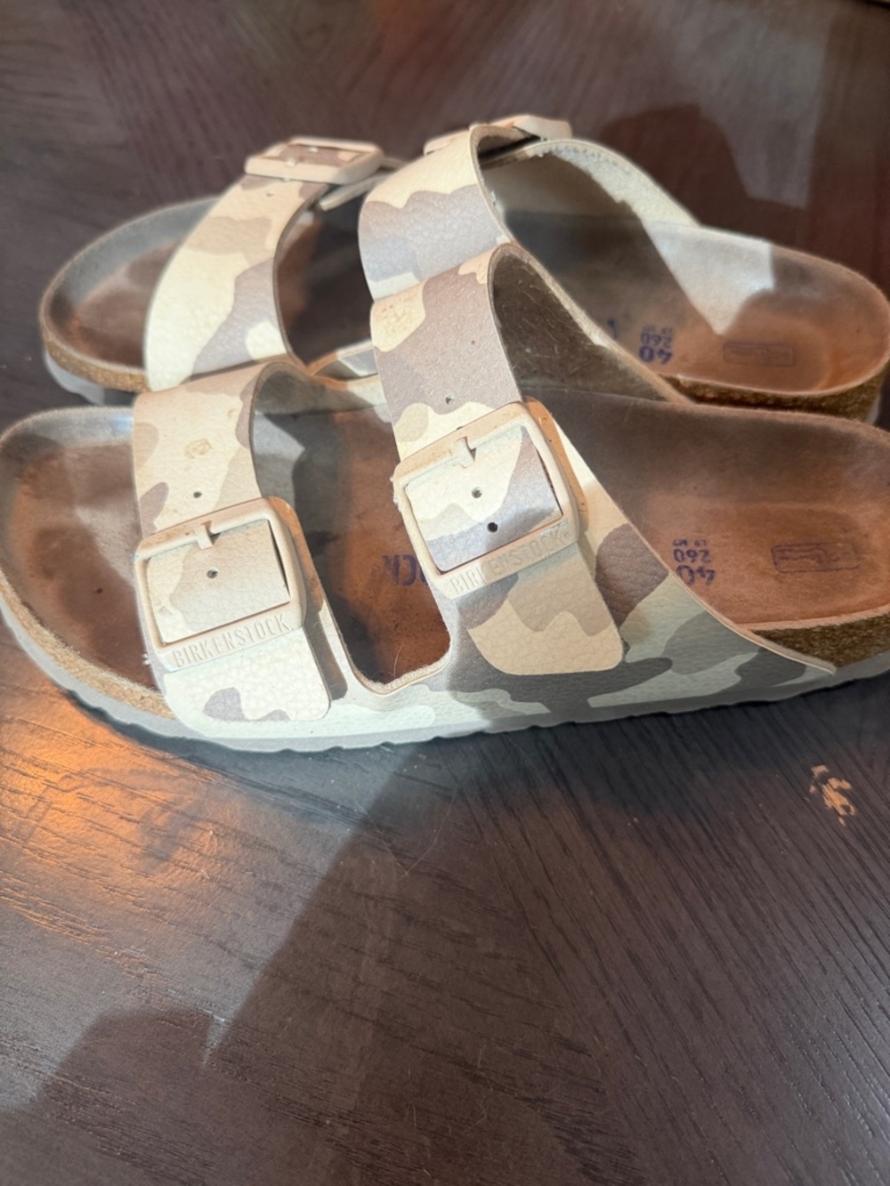 Birkenstock Two-Strap Sandals in Beige Camo - Picture 2 of 3